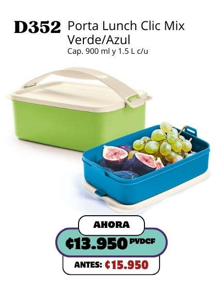 Imagen de Porta Lunch Clic Mix Verde/Azul (D352) 