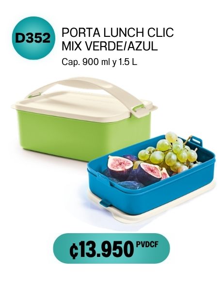 Imagen de Porta Lunch Clic Mix Verde/Azul (D352) 