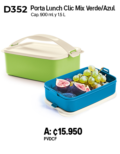 Imagen de Porta Lunch Clic Mix Verde/Azul (D352) 