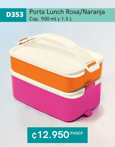 Imagen de Porta Lunch Clic Mix Rosa/Naranja (D353) 