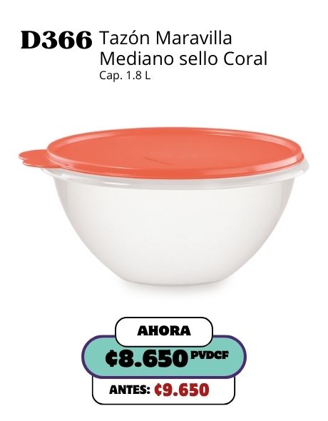 Imagen de Tazón Maravilla Mediano sello Coral (D366) 
